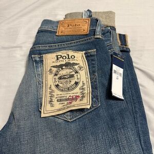 Polo Ralph Lauren Tompkins Skinny Jeans Women’s 27 Blue Distressed Denim NWT